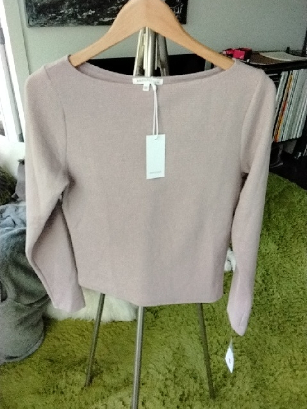 Light Mauve Knit Long Sleeve Top
